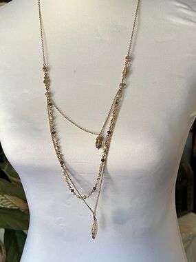 Gold Multi-Layer Pendant Necklace - Women Jewelry